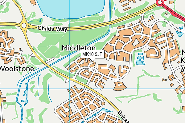 MK10 9JT map - OS VectorMap District (Ordnance Survey)