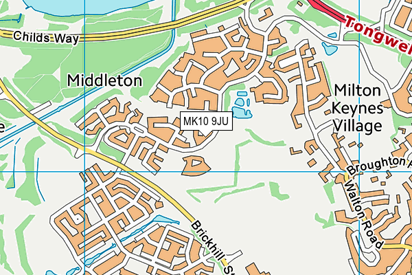 MK10 9JU map - OS VectorMap District (Ordnance Survey)