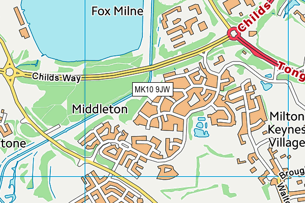 MK10 9JW map - OS VectorMap District (Ordnance Survey)