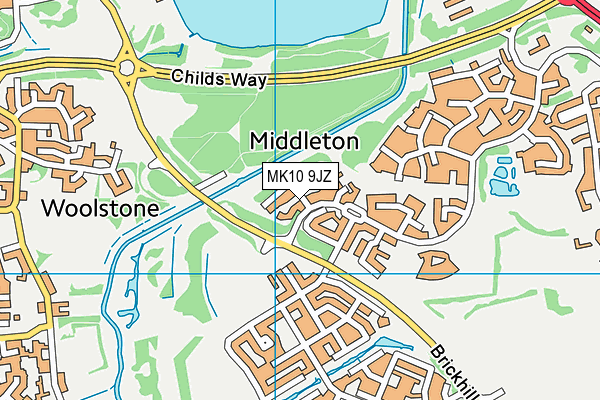 MK10 9JZ map - OS VectorMap District (Ordnance Survey)