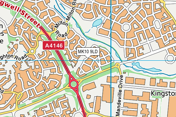 MK10 9LD map - OS VectorMap District (Ordnance Survey)