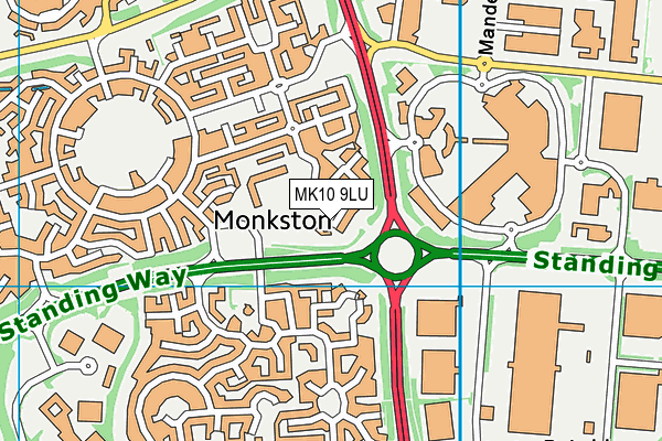 MK10 9LU map - OS VectorMap District (Ordnance Survey)