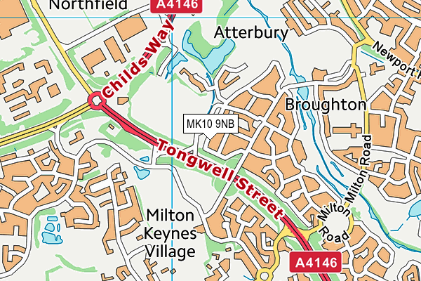 MK10 9NB map - OS VectorMap District (Ordnance Survey)