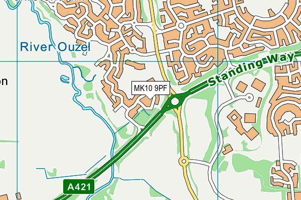 MK10 9PF map - OS VectorMap District (Ordnance Survey)