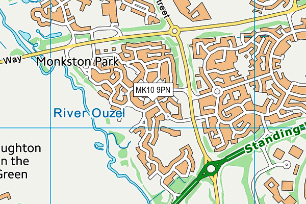MK10 9PN map - OS VectorMap District (Ordnance Survey)
