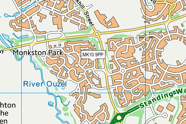 MK10 9PP map - OS VectorMap District (Ordnance Survey)