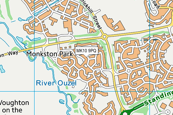 MK10 9PQ map - OS VectorMap District (Ordnance Survey)