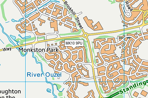 MK10 9PU map - OS VectorMap District (Ordnance Survey)