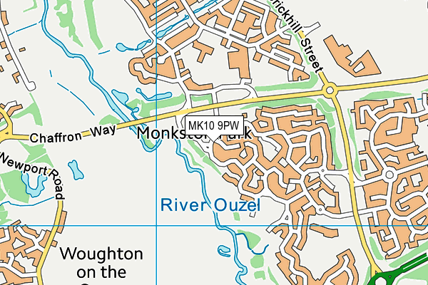 MK10 9PW map - OS VectorMap District (Ordnance Survey)