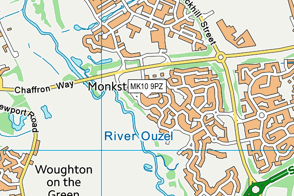 MK10 9PZ map - OS VectorMap District (Ordnance Survey)