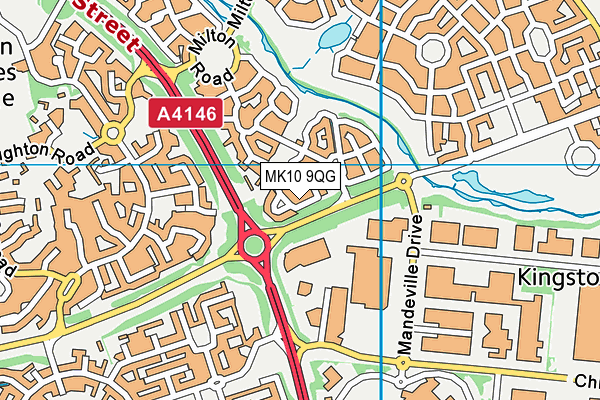 MK10 9QG map - OS VectorMap District (Ordnance Survey)