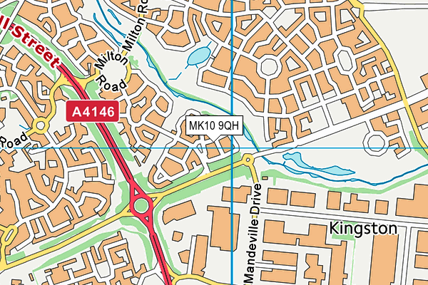 MK10 9QH map - OS VectorMap District (Ordnance Survey)