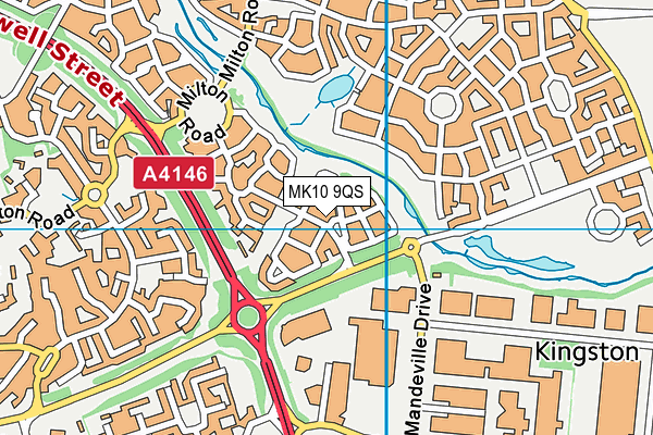 MK10 9QS map - OS VectorMap District (Ordnance Survey)