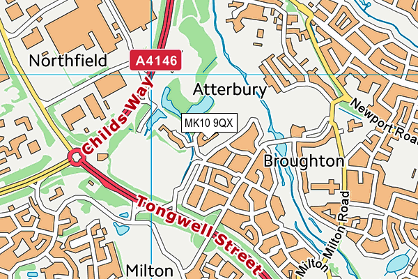 MK10 9QX map - OS VectorMap District (Ordnance Survey)