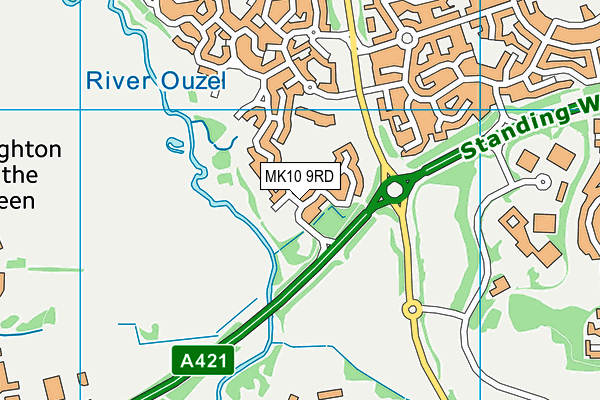 MK10 9RD map - OS VectorMap District (Ordnance Survey)