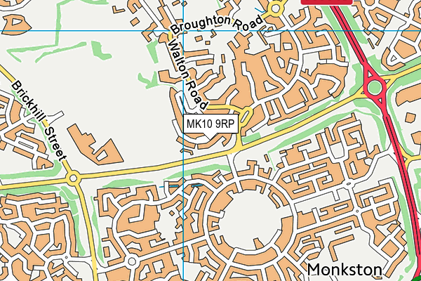 MK10 9RP map - OS VectorMap District (Ordnance Survey)