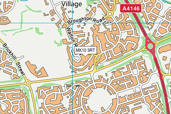 MK10 9RT map - OS VectorMap District (Ordnance Survey)