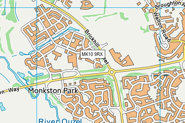 MK10 9RX map - OS VectorMap District (Ordnance Survey)