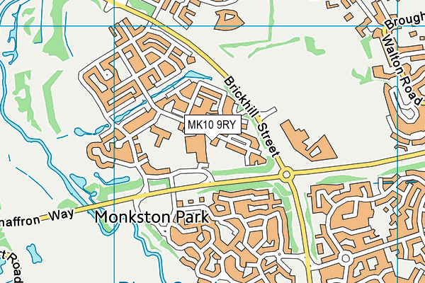 MK10 9RY map - OS VectorMap District (Ordnance Survey)