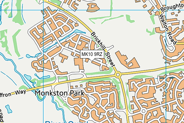 MK10 9RZ map - OS VectorMap District (Ordnance Survey)