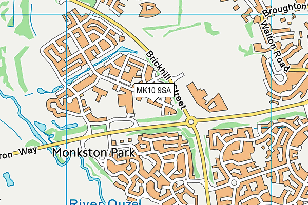 MK10 9SA map - OS VectorMap District (Ordnance Survey)