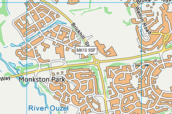 MK10 9SF map - OS VectorMap District (Ordnance Survey)