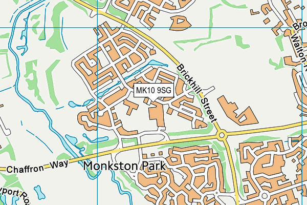 MK10 9SG map - OS VectorMap District (Ordnance Survey)