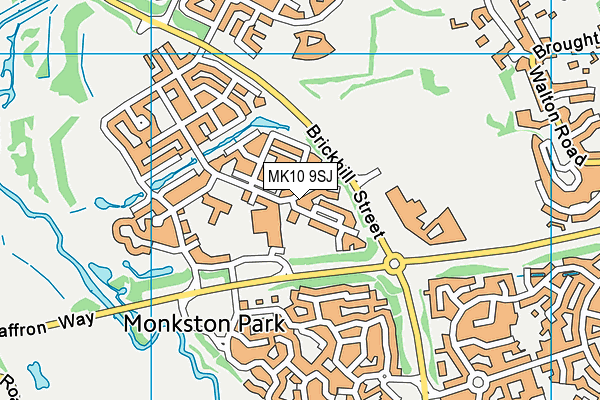 MK10 9SJ map - OS VectorMap District (Ordnance Survey)