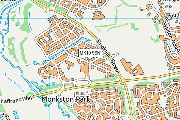 MK10 9SN map - OS VectorMap District (Ordnance Survey)