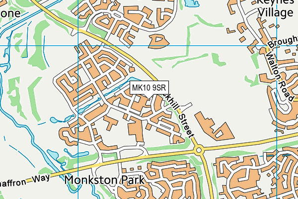 MK10 9SR map - OS VectorMap District (Ordnance Survey)