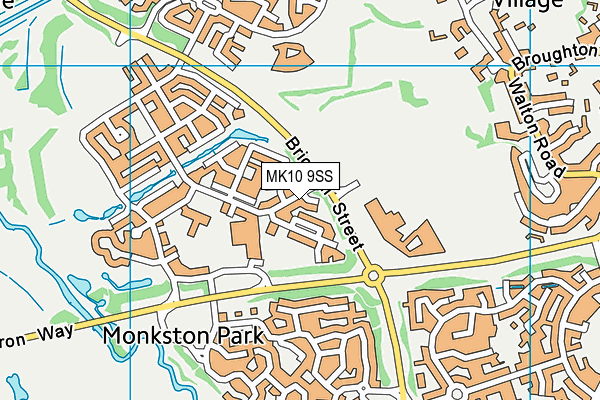 MK10 9SS map - OS VectorMap District (Ordnance Survey)