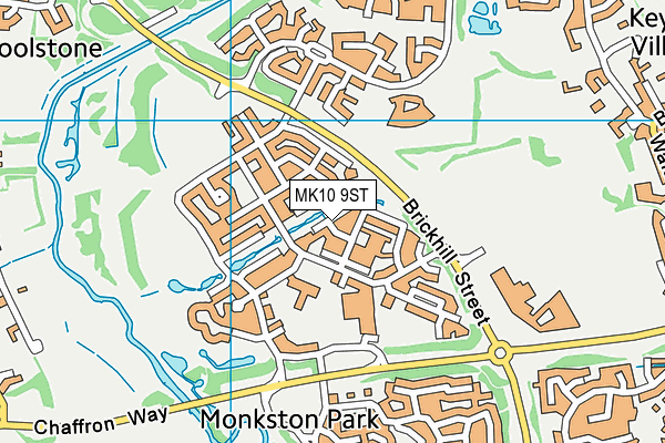 MK10 9ST map - OS VectorMap District (Ordnance Survey)