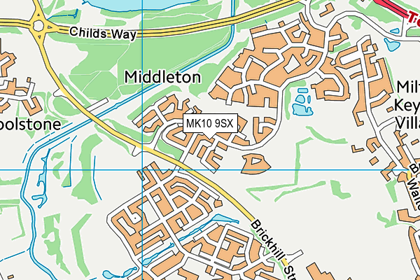 MK10 9SX map - OS VectorMap District (Ordnance Survey)