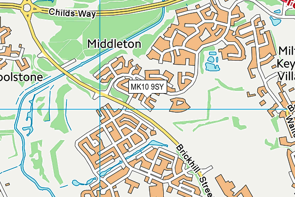 MK10 9SY map - OS VectorMap District (Ordnance Survey)