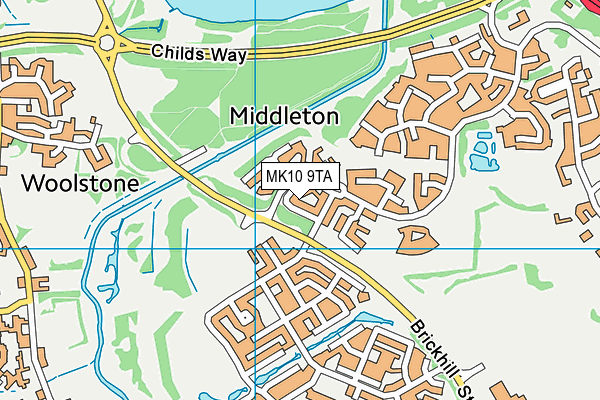 MK10 9TA map - OS VectorMap District (Ordnance Survey)