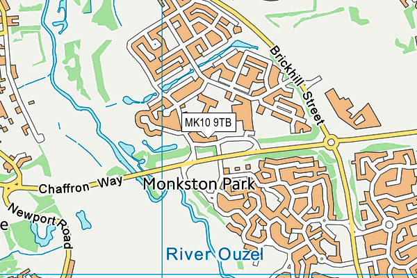 MK10 9TB map - OS VectorMap District (Ordnance Survey)