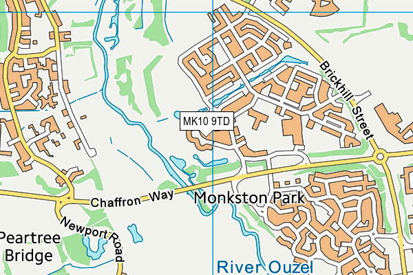 MK10 9TD map - OS VectorMap District (Ordnance Survey)