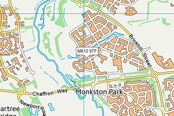 MK10 9TF map - OS VectorMap District (Ordnance Survey)