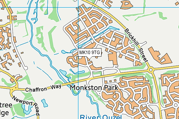 MK10 9TG map - OS VectorMap District (Ordnance Survey)