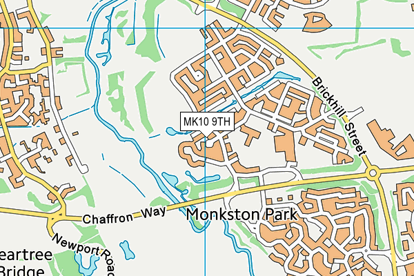 MK10 9TH map - OS VectorMap District (Ordnance Survey)