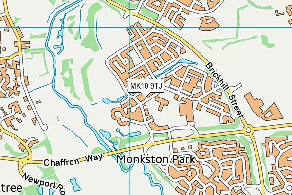 MK10 9TJ map - OS VectorMap District (Ordnance Survey)