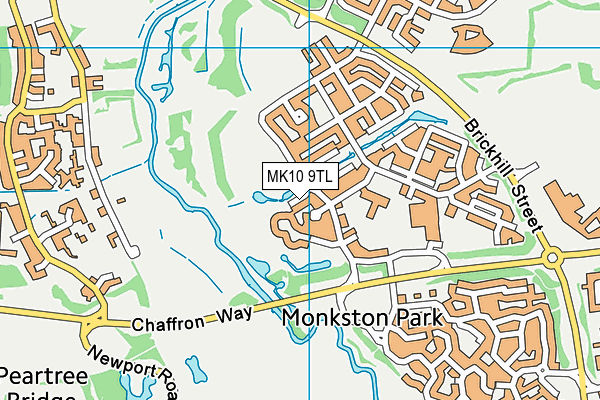 MK10 9TL map - OS VectorMap District (Ordnance Survey)