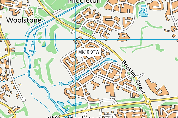 MK10 9TW map - OS VectorMap District (Ordnance Survey)