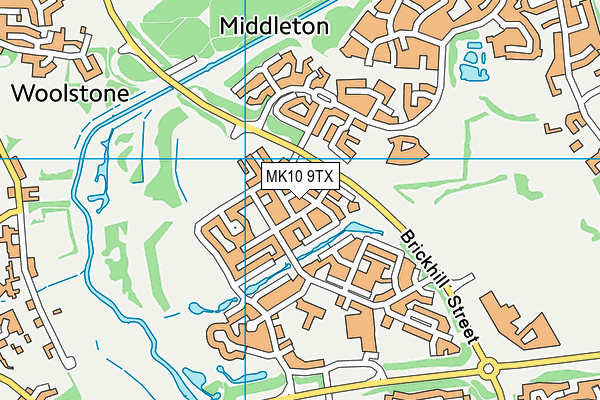 MK10 9TX map - OS VectorMap District (Ordnance Survey)