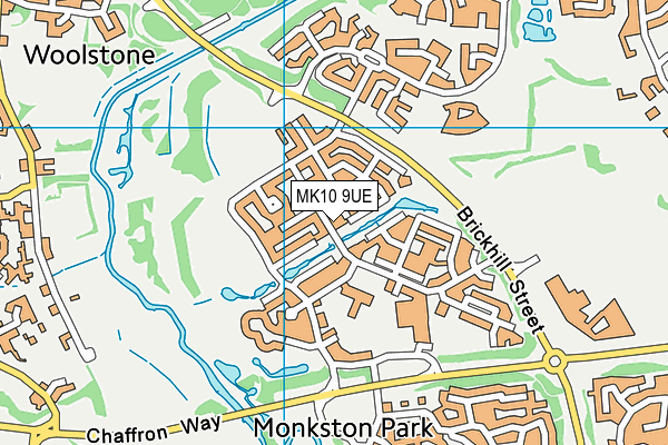 MK10 9UE map - OS VectorMap District (Ordnance Survey)