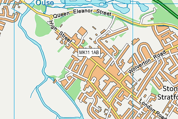 MK11 1AB map - OS VectorMap District (Ordnance Survey)