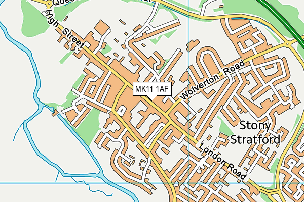 MK11 1AF map - OS VectorMap District (Ordnance Survey)