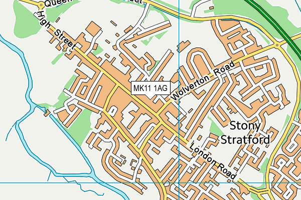 MK11 1AG map - OS VectorMap District (Ordnance Survey)