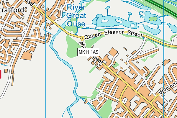 MK11 1AS map - OS VectorMap District (Ordnance Survey)