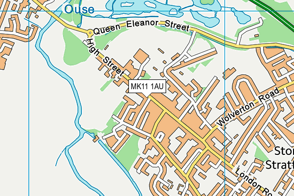 MK11 1AU map - OS VectorMap District (Ordnance Survey)